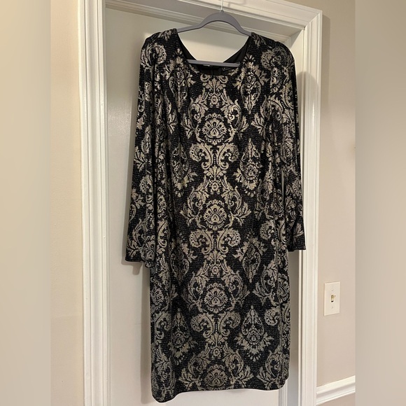 Jessica Howard Black and Cream Long Sleeve Dress - Picture 1 of 5